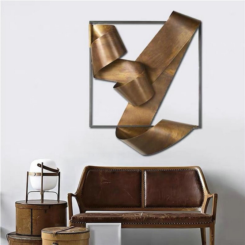 Lighting Metal Wall Decor - Dekorasi dinding seni pita kreatif, hiasan