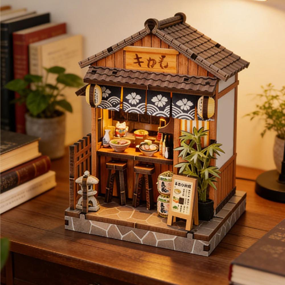 Japanese Lighting Decor - Rumah Boneka Miniatur Kedai Jepang Kayu
