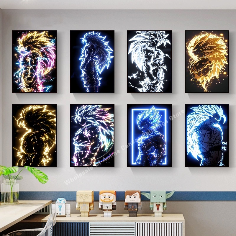 Lighting Effect Home Decor - Poster Efek Cahaya Neon Anime Dragon