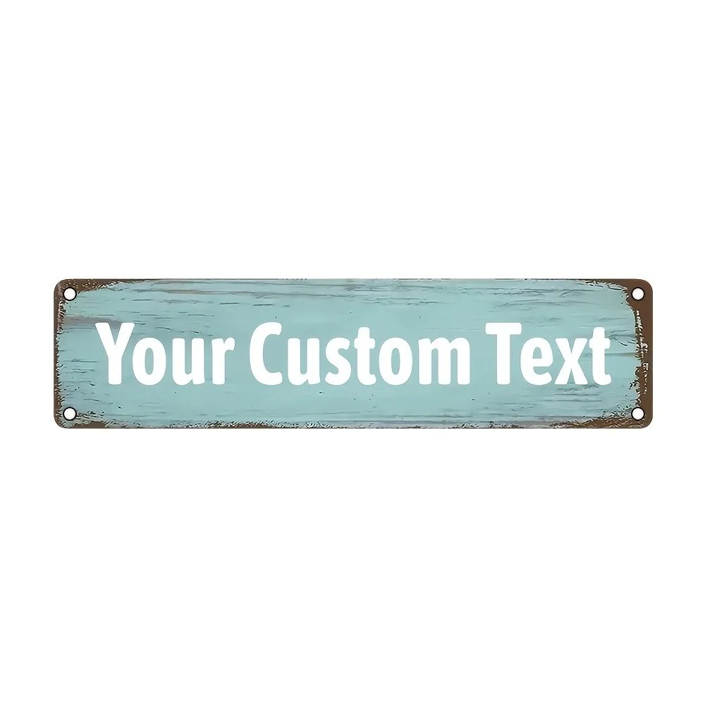 Lighting Metal Wall Decor - [2D Flat] Papan Logam Biru Muda