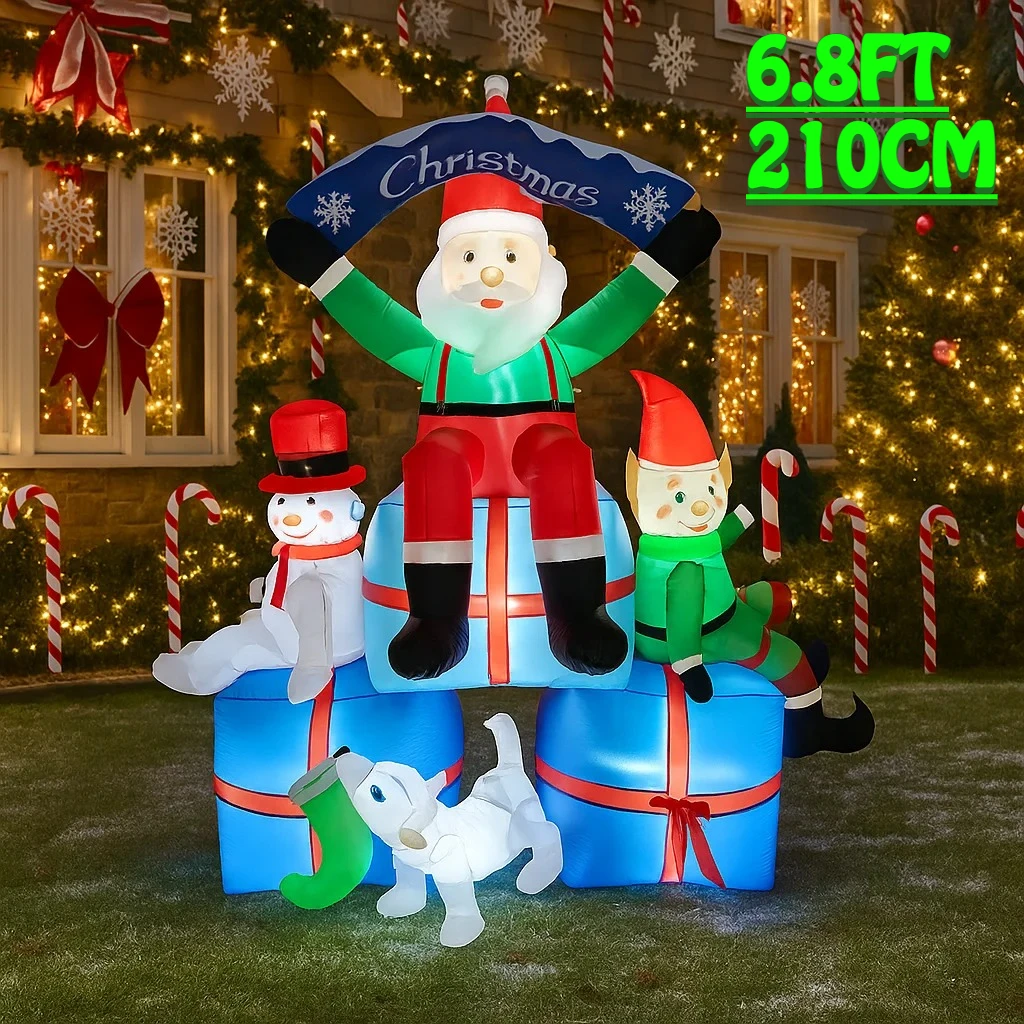 Santa'S Elves Holiday Lighting & Decor Llc - Model Tiup Natal Santa Snowman Elf