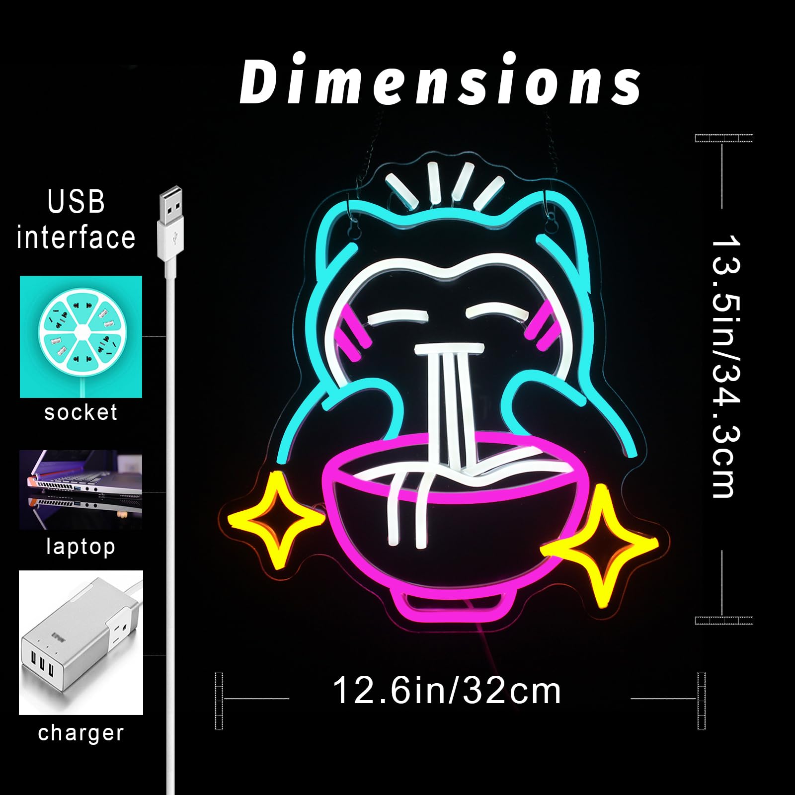 Lampu Neon Ramen LED - Lampu N - Japanese Lighting Decor ulasan dan harga
