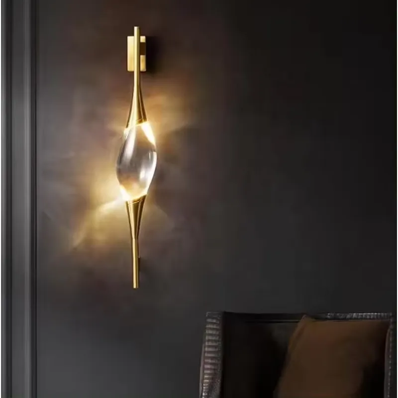 Lampu Dinding LED Kristal Emas - Lighting Decor In Room ulasan dan harga
