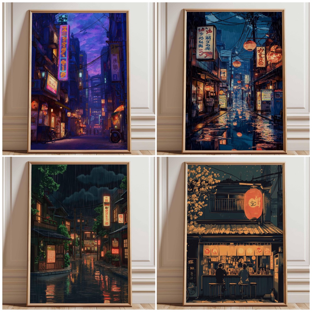 1 Buah Cetakan Poster Jalan To - Japanese Lighting Decor ulasan dan harga