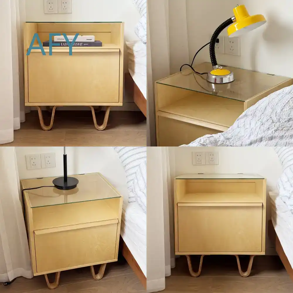 Meja Samping Tempat Tidur Kayu - Muji Home Storage ulasan dan harga