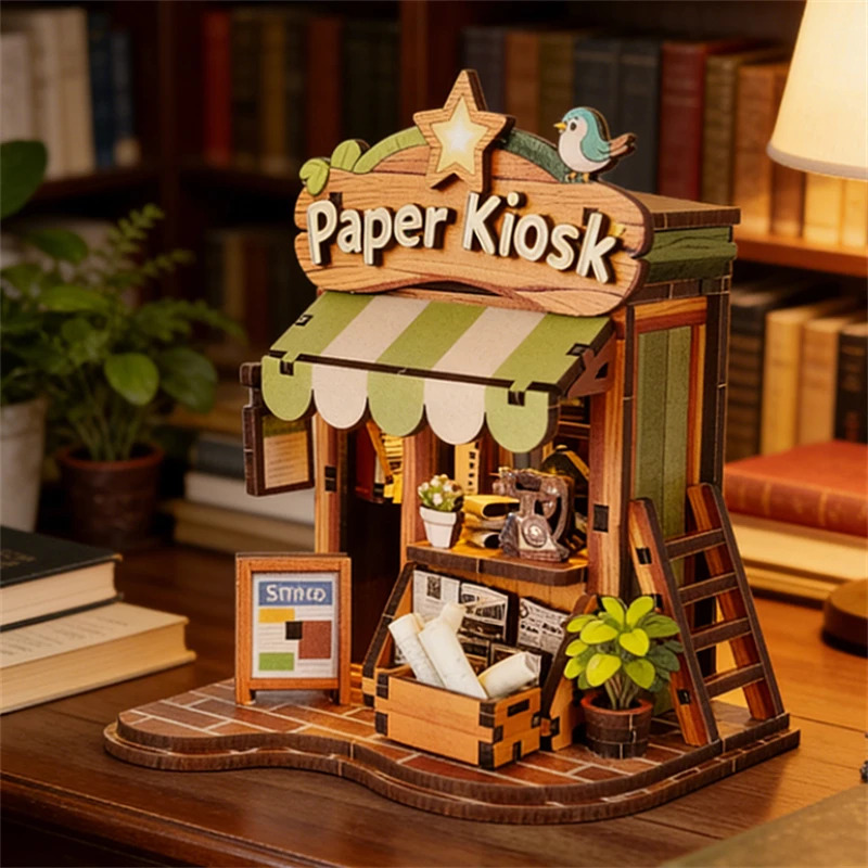 Miniatur Kedai Jepang Kayu DIY - Japanese Lighting Decor ulasan dan harga