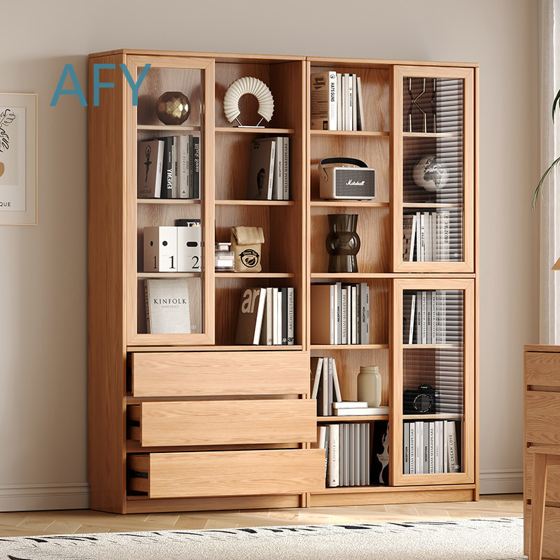Rak Buku Kayu Oak Solid dengan - Muji Home Storage ulasan dan harga