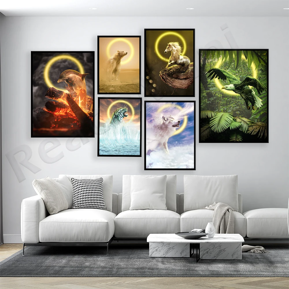 Elemen elang, serigala, lumba- - Elements Lighting Decor ulasan dan harga