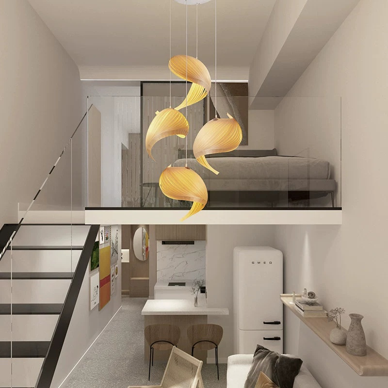 Lampu Gantung LED Kayu Unik Je - Japanese Lighting Decor ulasan dan harga