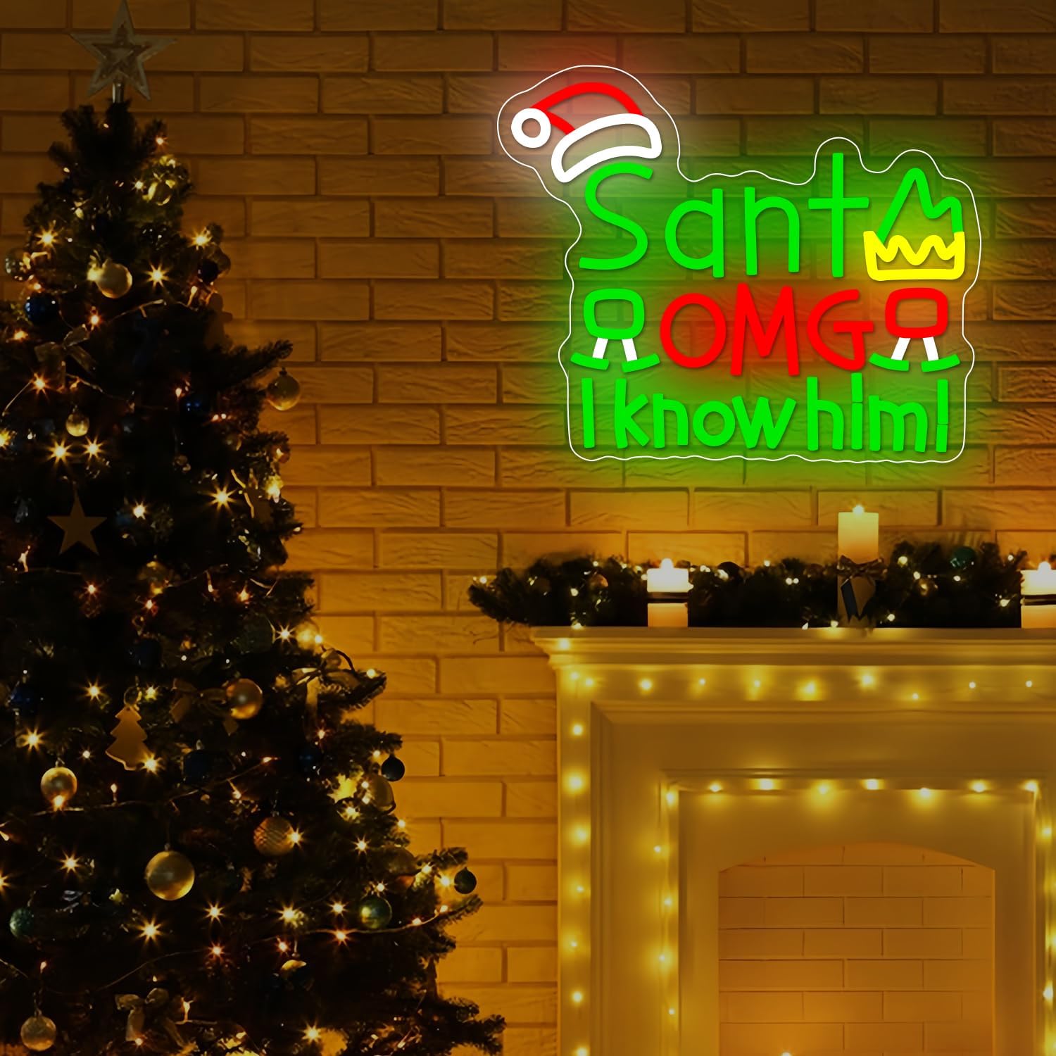 USB Santa OMG I Know Him Neon  - Santa'S Elves Holiday Lighting & Decor Llc ulasan dan harga