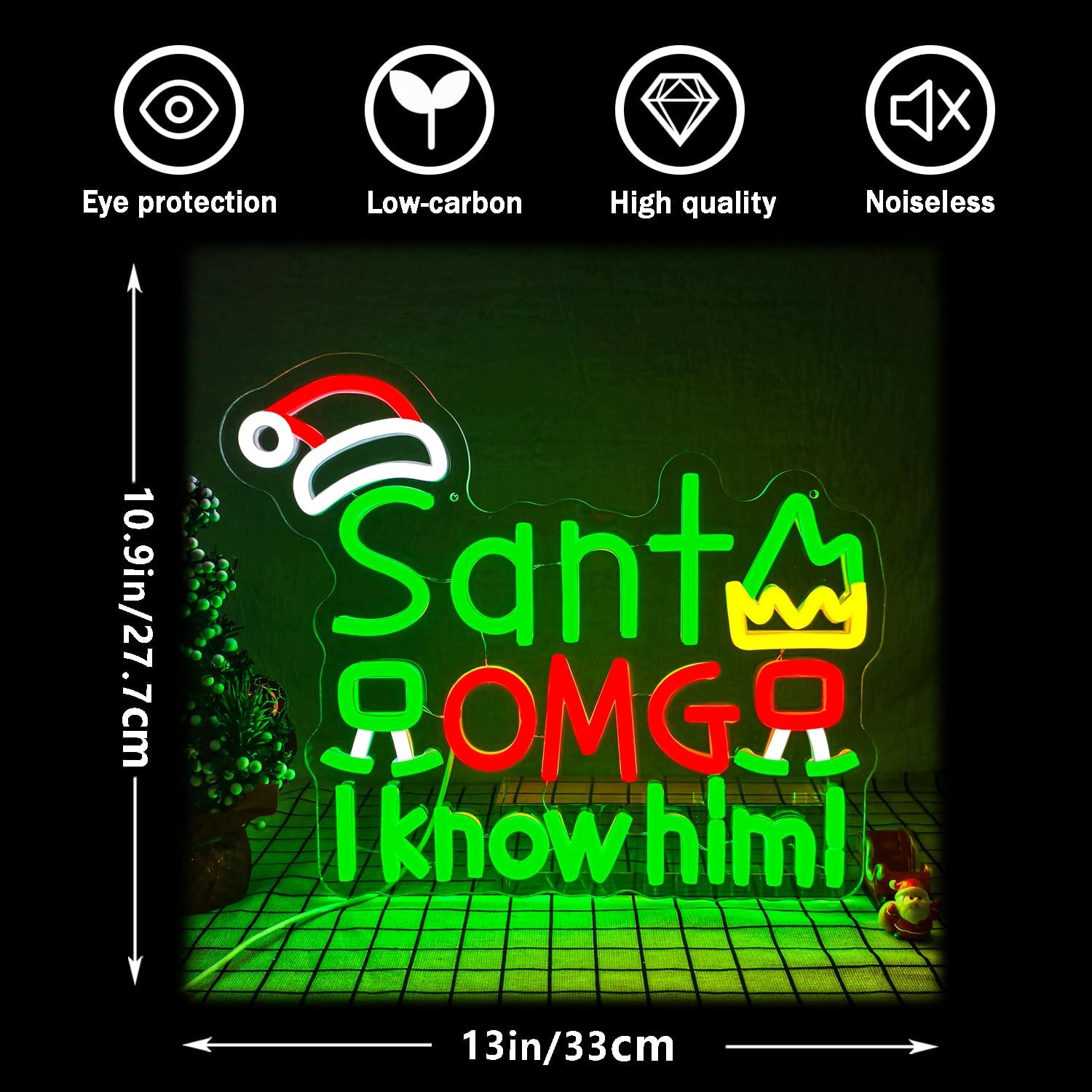 USB Santa OMG I Know Him Neon  - Santa'S Elves Holiday Lighting & Decor Llc ulasan dan harga