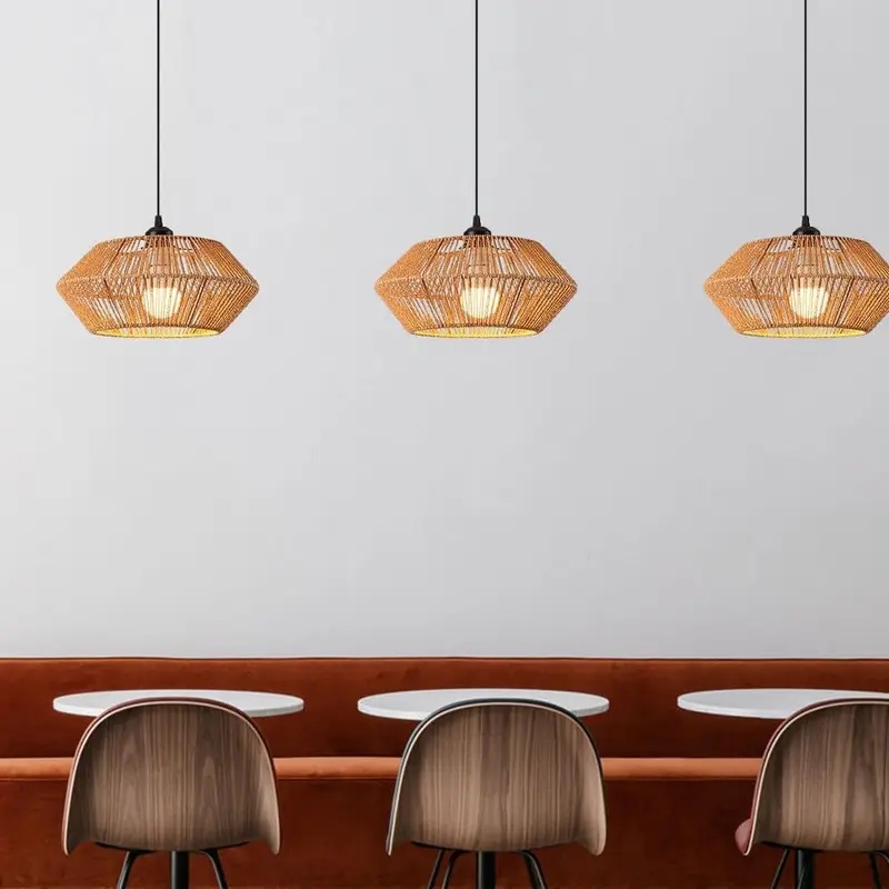 Lampu Gantung Rotan Anyaman Bo - Geometric Lamp Shade ulasan dan harga