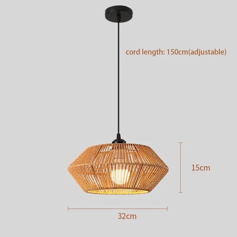 Lampu Gantung Rotan Anyaman Bo - Geometric Lamp Shade ulasan dan harga