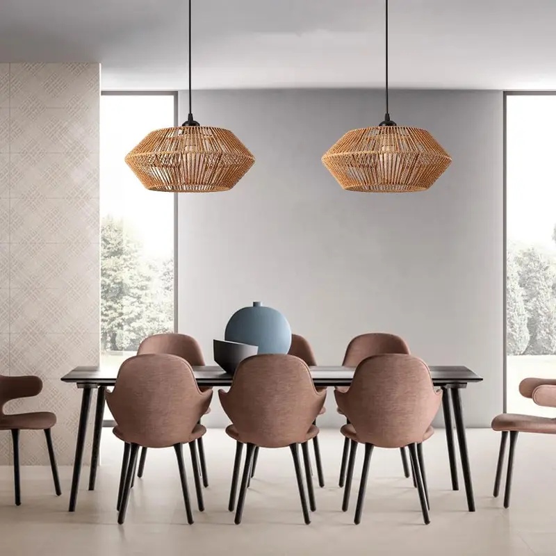 Lampu Gantung Rotan Anyaman Bo - Geometric Lamp Shade ulasan dan harga