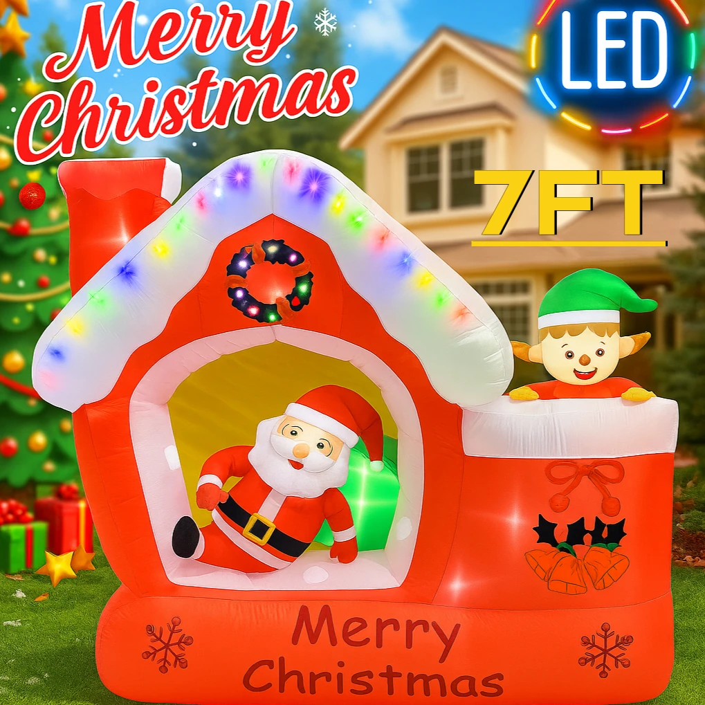 Rumah Peri Santa Claus Tiup Ra - Santa'S Elves Holiday Lighting & Decor Llc ulasan dan harga