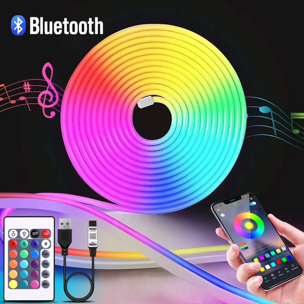 Lampu Strip LED Neon RGB 1-5m  - Lighting Decor In Room ulasan dan harga